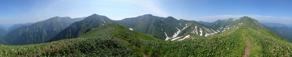 01谷川岳~万太郎山~平標山のパノラマ写真
